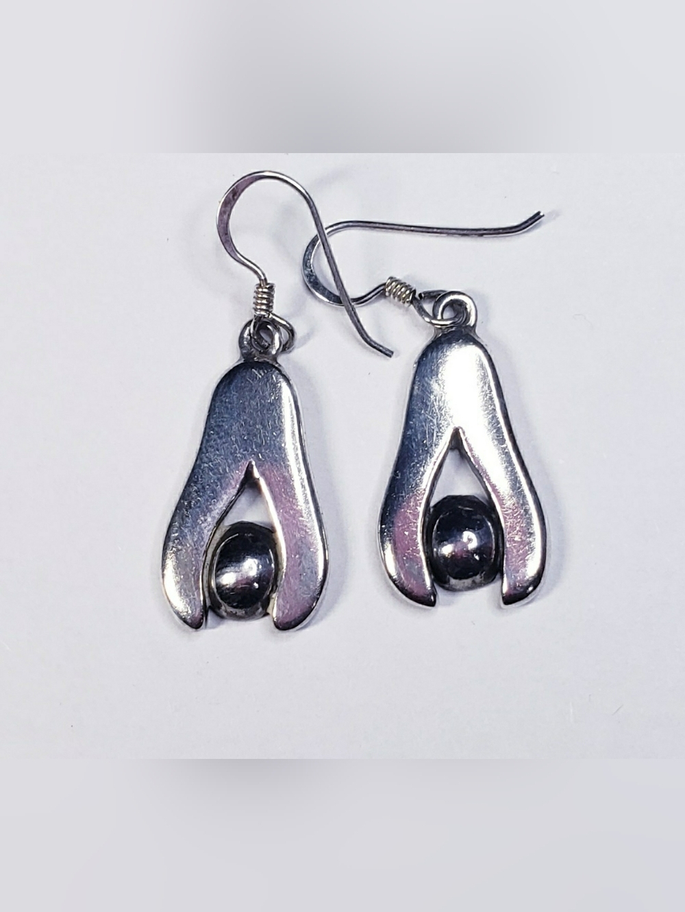 Nutmeg Vintage Taxco Sterling Silver Dangle Earrings.
